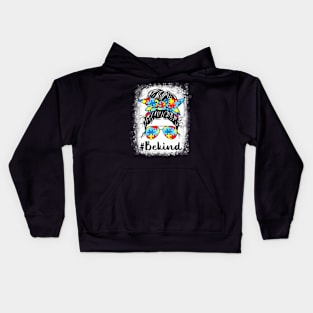 Autism Awareness Messy Bun Girl Kids Hoodie